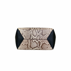 Lock Me Tote Bag Black Python Leather Silver Hardware