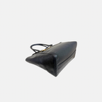 Two Way Tote Bag Black Leather Gold Hardware
