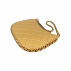 Hobo Bag Yellow Lambskin Leather Gold-Tone Hardware