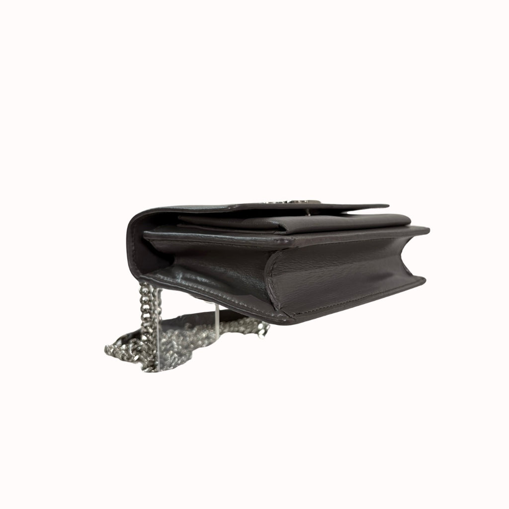 Sunset Chain Wallet Mini Grey Silver Hardware