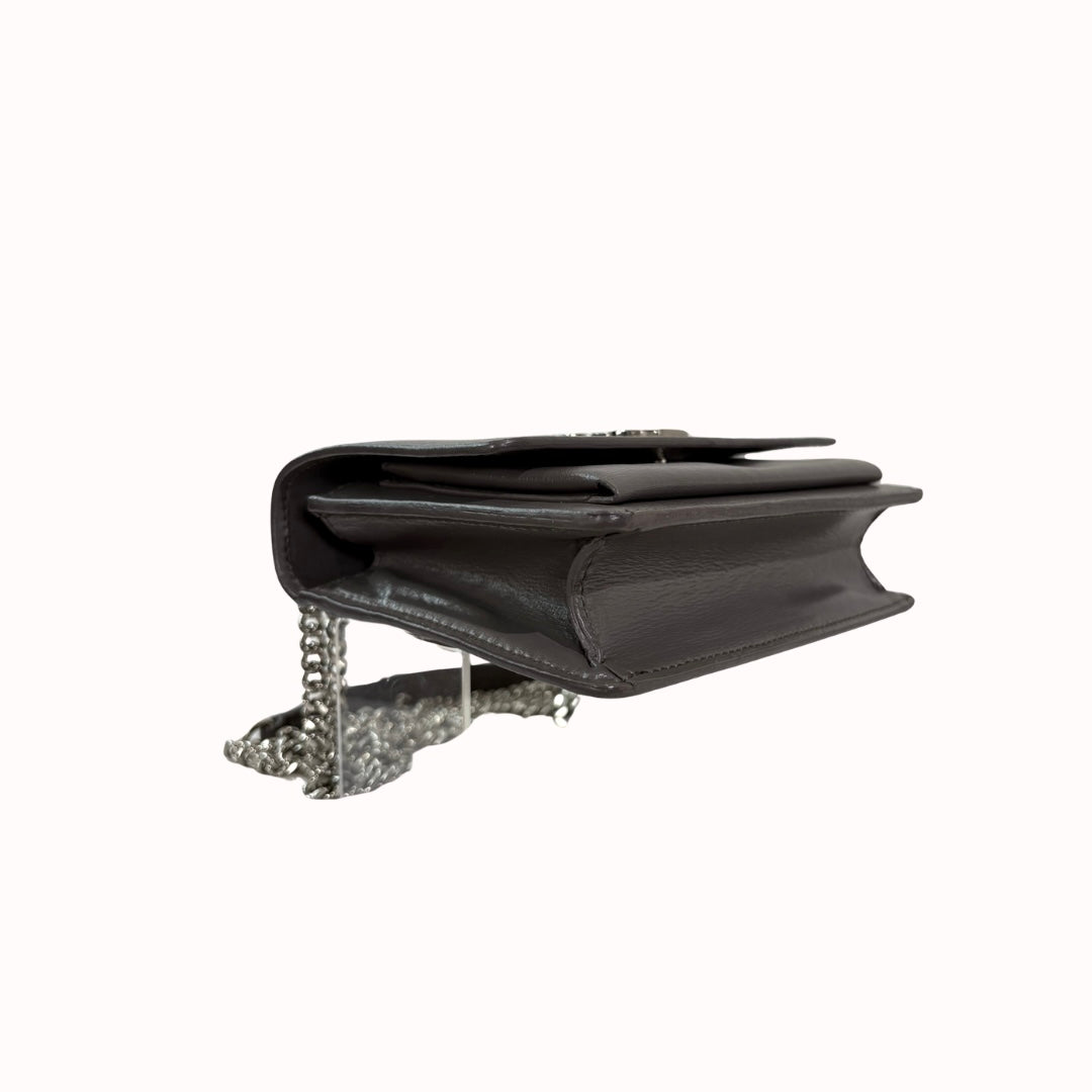 Sunset Chain Wallet Mini Grey Silver Hardware