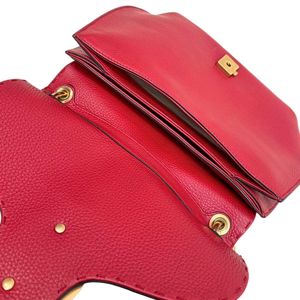 Animalier GG Marmont Red Feline Head Detail Gold-Tone Hardware
