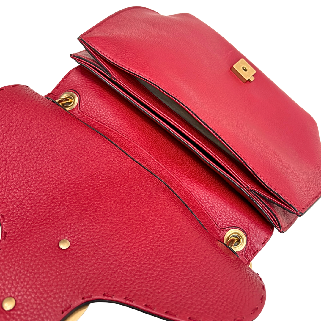 Animalier GG Marmont Red Feline Head Detail Gold-Tone Hardware