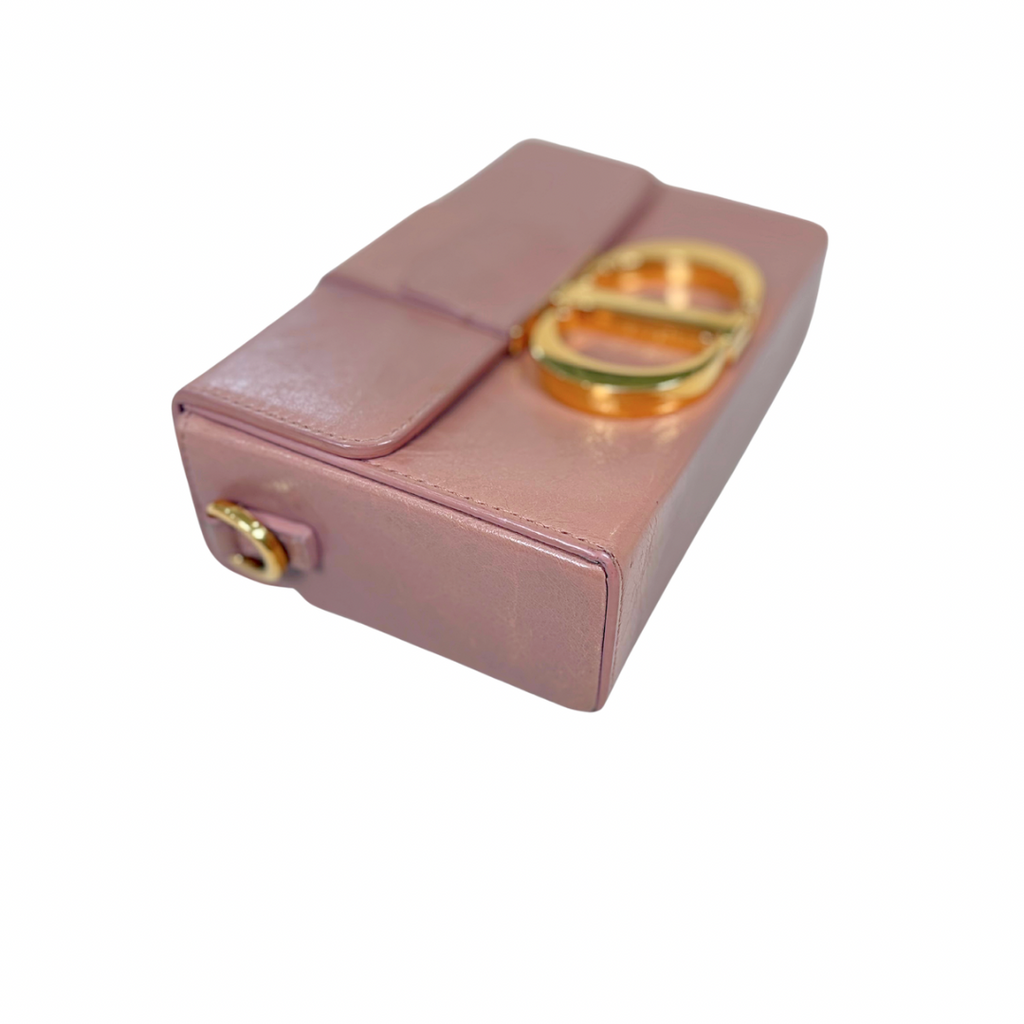 Montaigne 30 Poudre Pink Calfskin Leather Gold Hardware