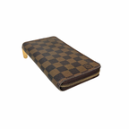 Zippy Wallet Damier Ebene Canvas Gold Hardware