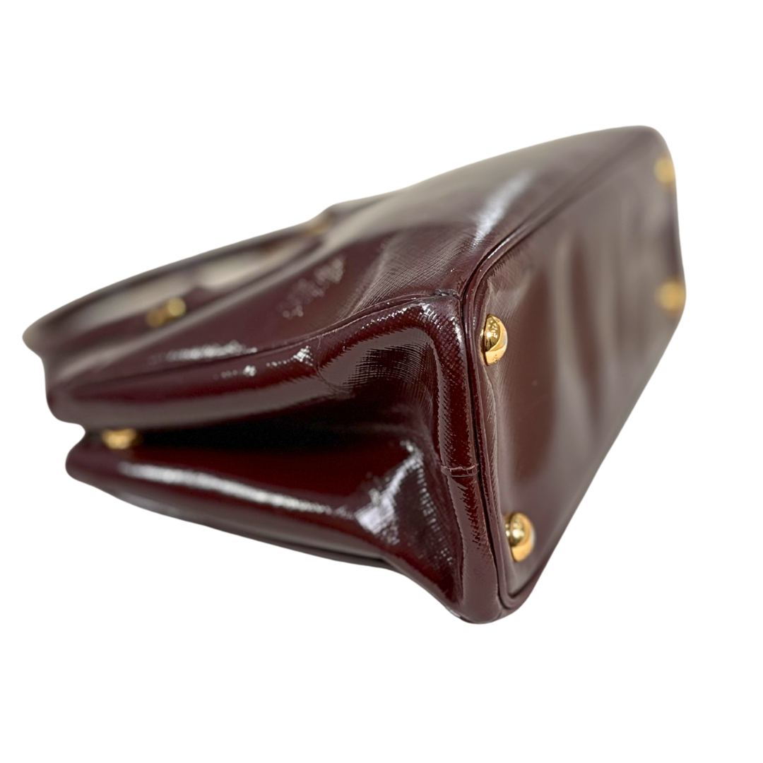 Spazzolato Burgundy Patent Leather Gold Hardware