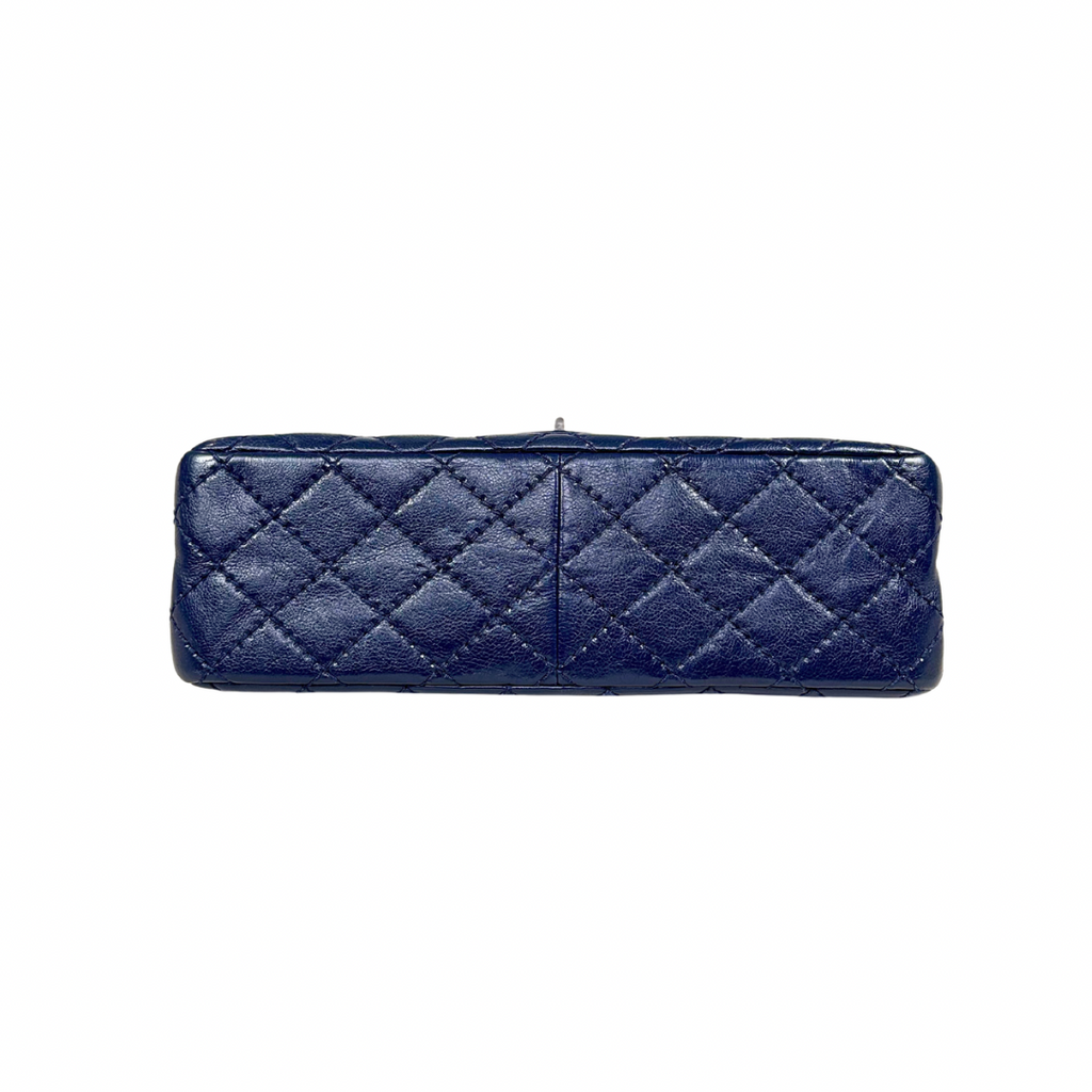 Reissue Bag Navy Blue Calfskin Leather Silver-tone Hardware