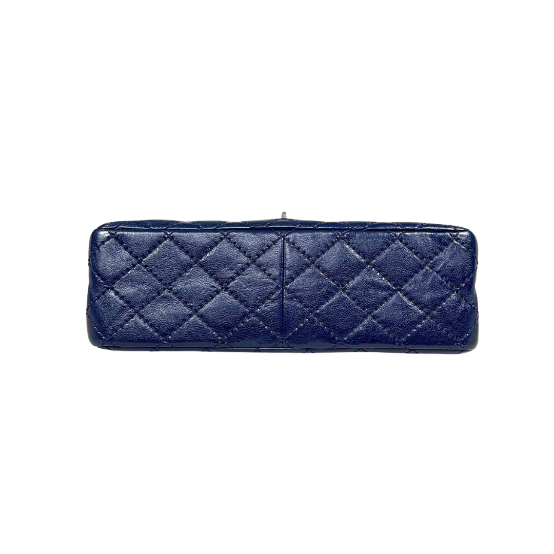 Reissue Bag Navy Blue Calfskin Leather Silver-tone Hardware