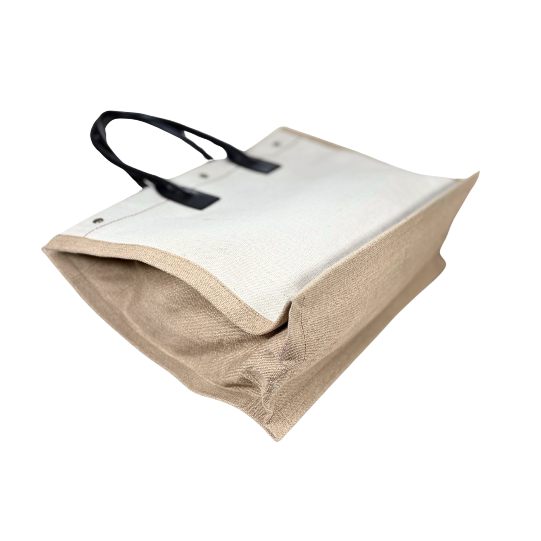 Rive Gauche Tote Bag Gray Silver Hardware