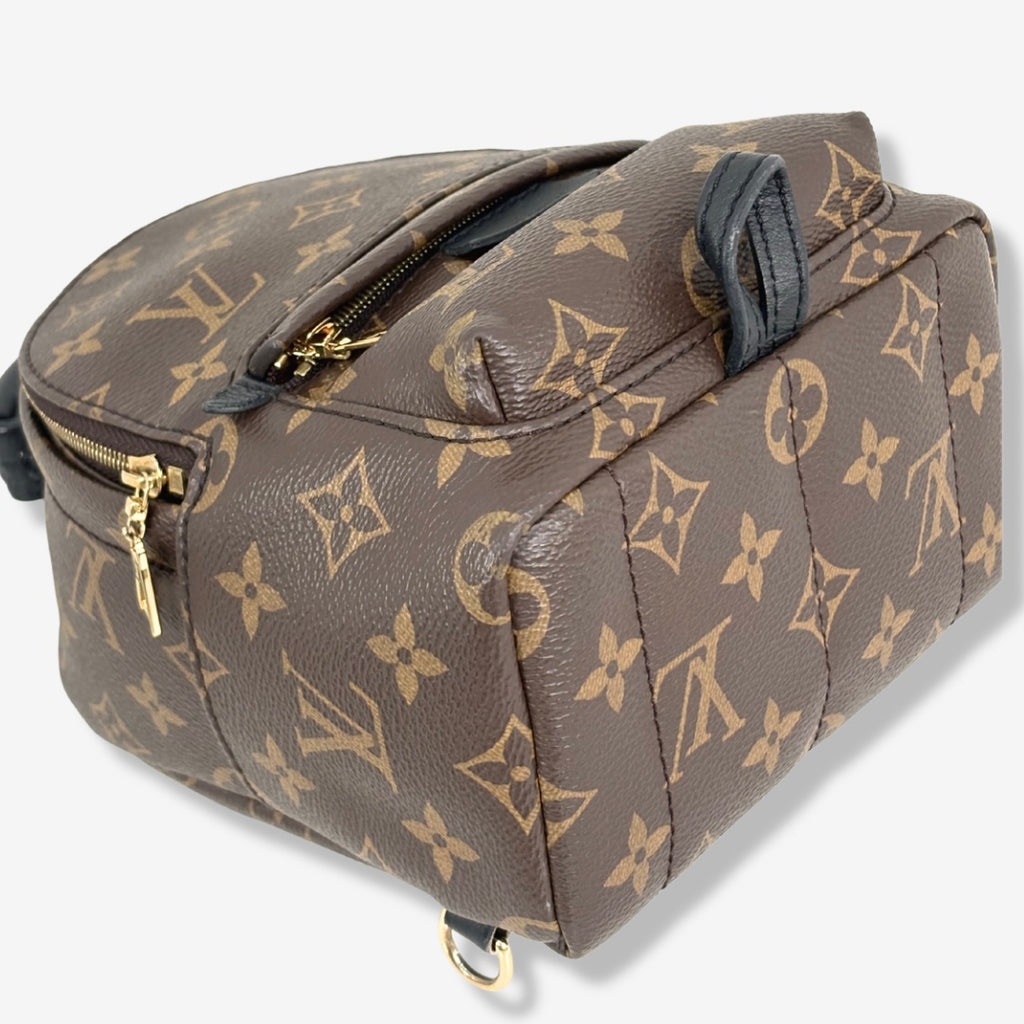 Palm Springs Monogram Canvas Mini Backpack Gold Hardware