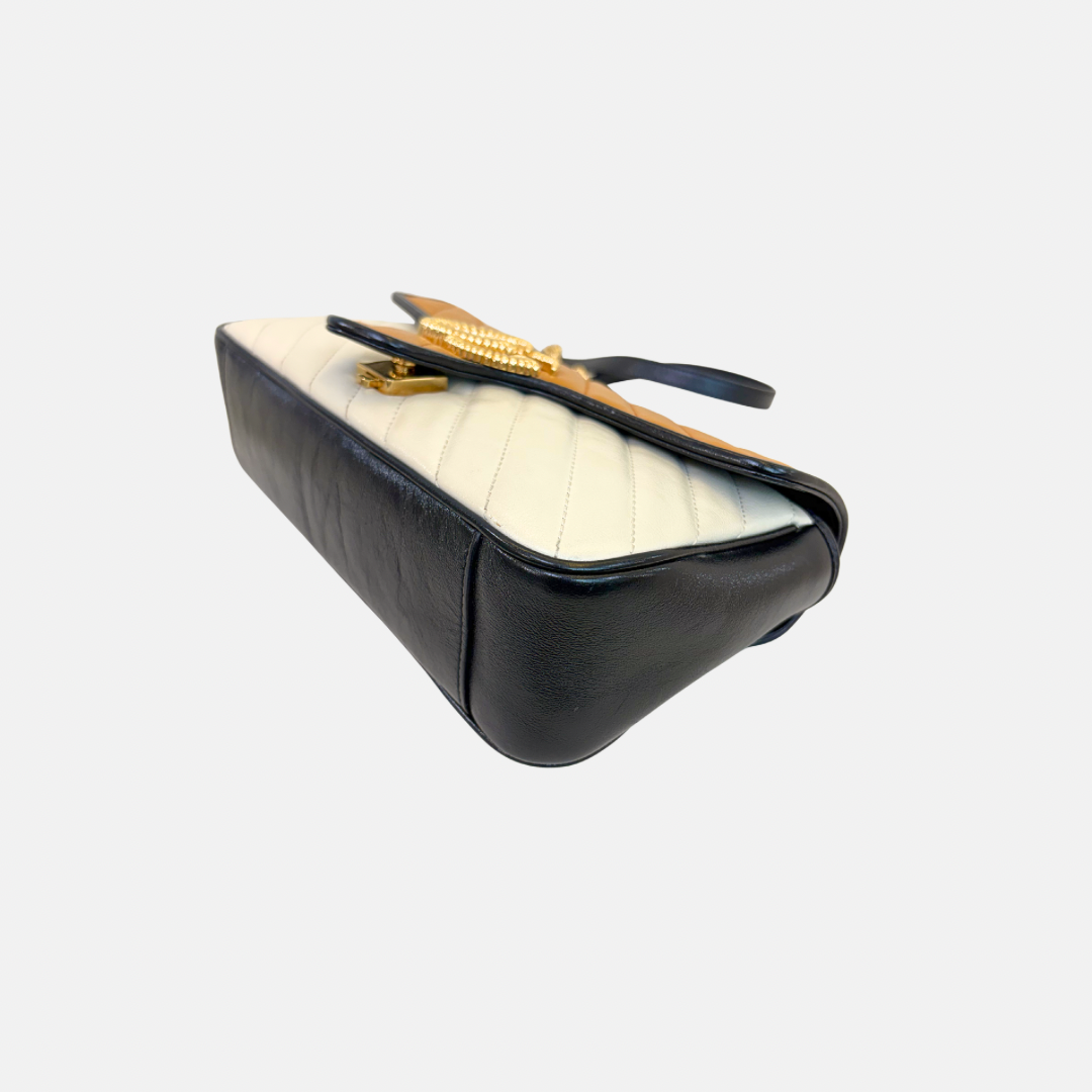 GG Marmont Shoulder Bag Mustard/White Gold Hardware