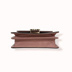 Pebbled Leather Interlocking G Small Light Pink Gold-Tone Hardware