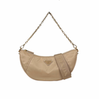 Re-nylon Demi Lune Bandoliera Bag Beige Gold Hardware