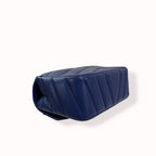 Blue Chevron Envelope Flap Caviar Mini Silver Hardware Series 24