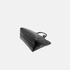Two Way Tote Bag Black Leather Gold Hardware