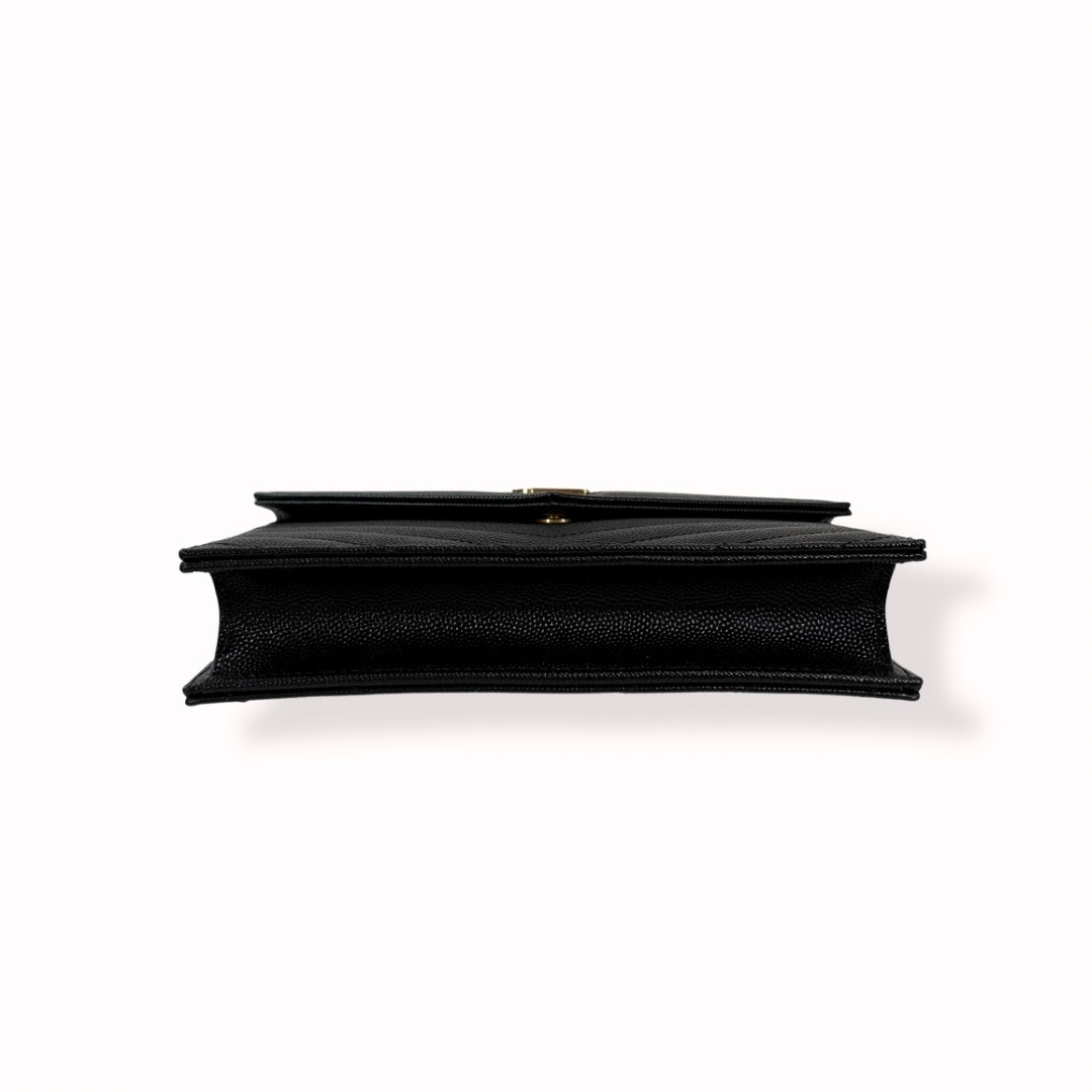 Classic Cassandre Chain Wallet Black Gold-Tone Hardware