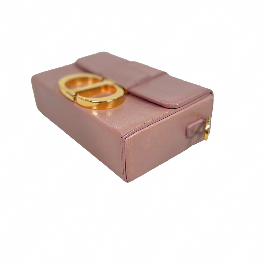 Montaigne 30 Poudre Pink Calfskin Leather Gold Hardware