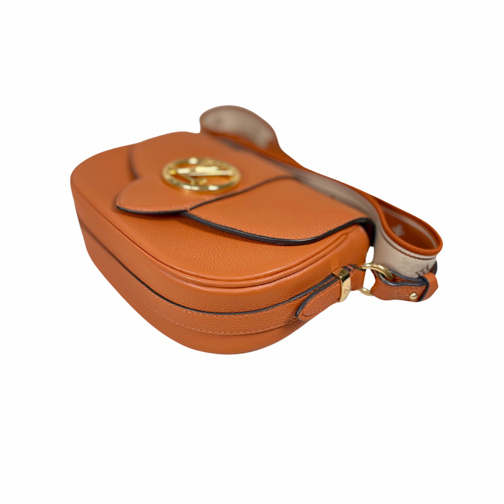 Pont 9 PM Caramel Brown Grained Leather Gold Hardware