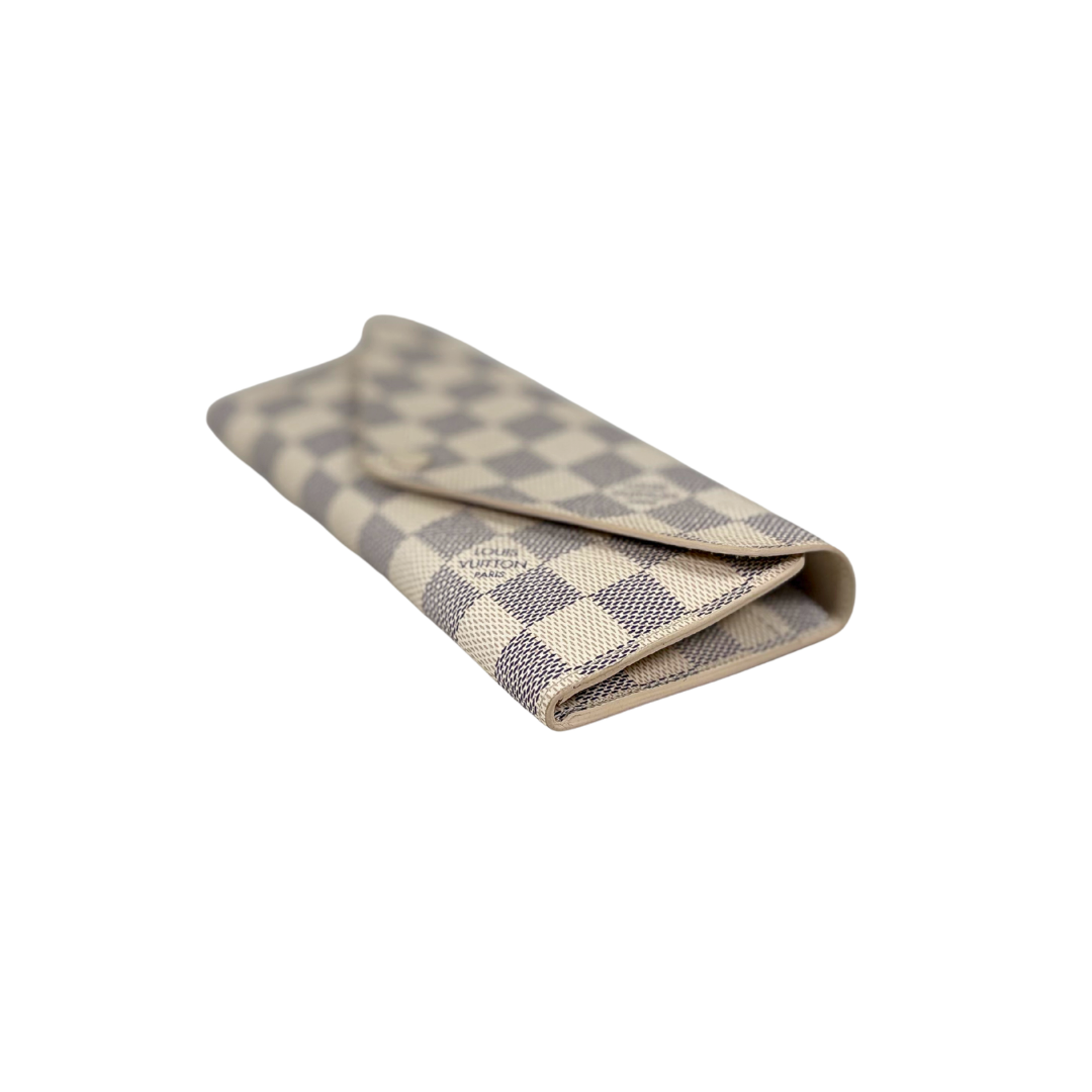 Josephine Wallet Damier Azur Canvas Gold Hardware