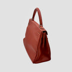 Kelly 32 Handbag Taurillion Clemence Orange Palladium Hardware