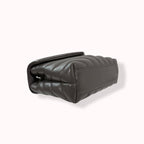 Grey Chevron Quilted Leather Toy LouLou Silver Hardware