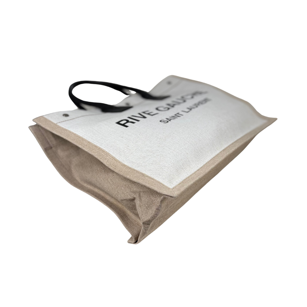 Rive Gauche Tote Bag Gray Silver Hardware