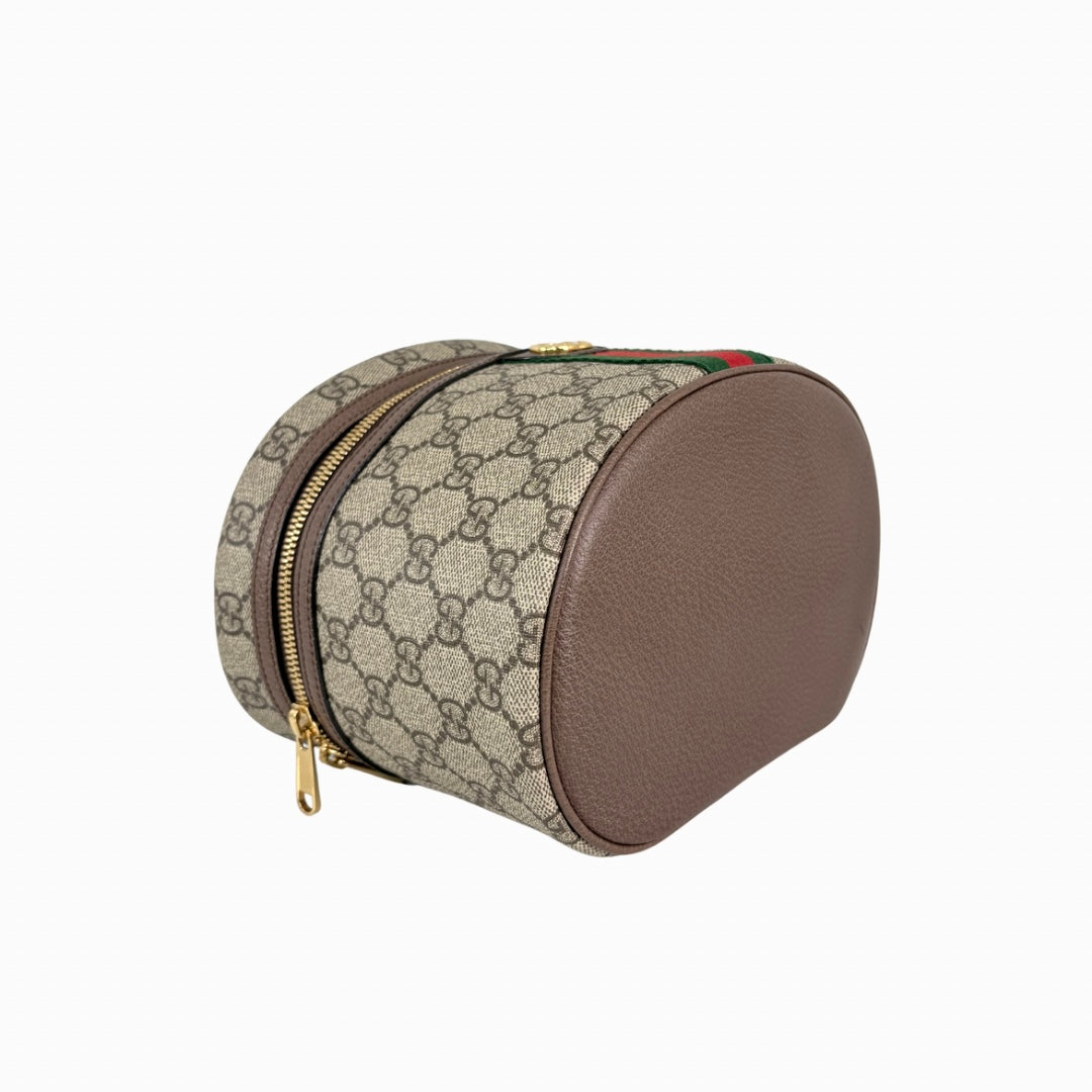 Ophidia Cosmetic Case GG Supreme Canvas Gold Hardware