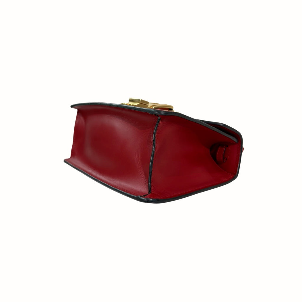 Sylvie Mini Red Cherry Line Gold Hardware