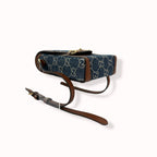 Horsebit GG Denim 1955 Mini Brown Leather Trim