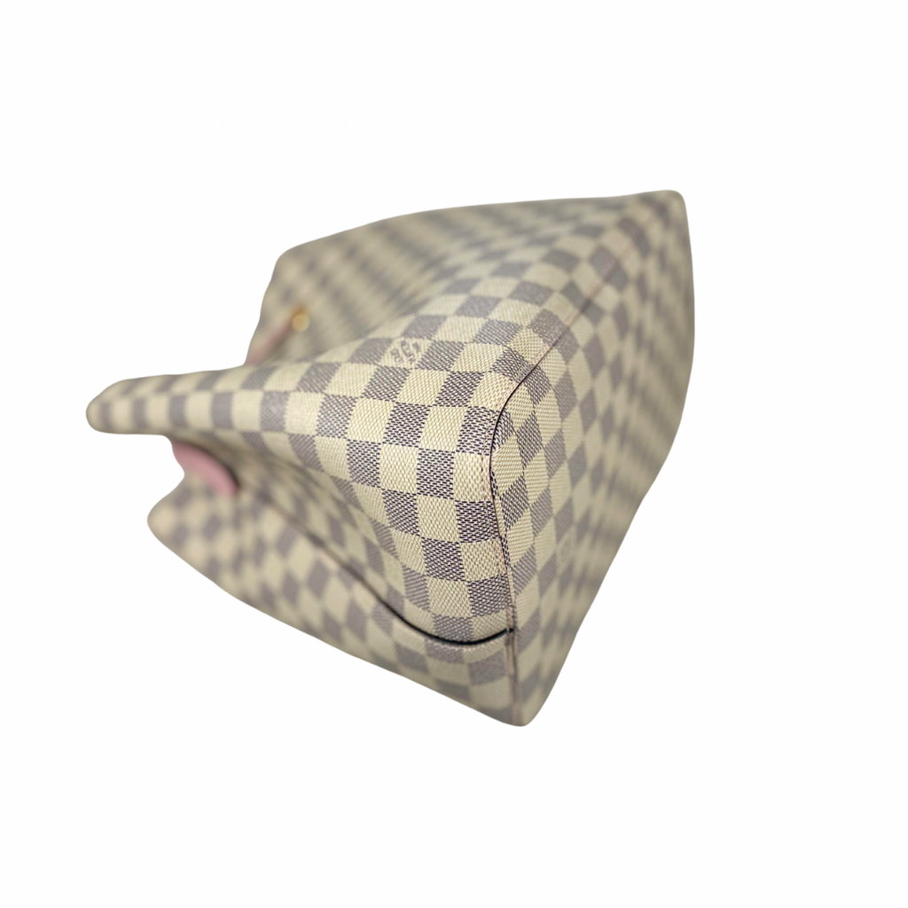 NèoNoè MM Bucket Bag Damier Azur Canvas Rose Ballerina Gold Hardware