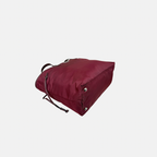 Tessuto Nylon Saffiano Tote Bag Burgundy Silver Hardware