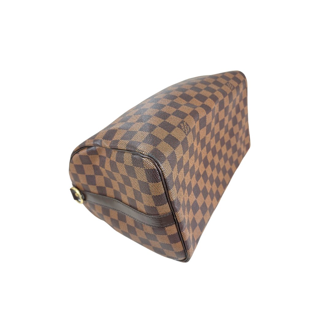 Speedy Bandoulière 30 Damier Ebene Canvas Gold Hardware