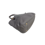 Signature Hobo Bag Vitello Daino Leather Grey Gold Hardware