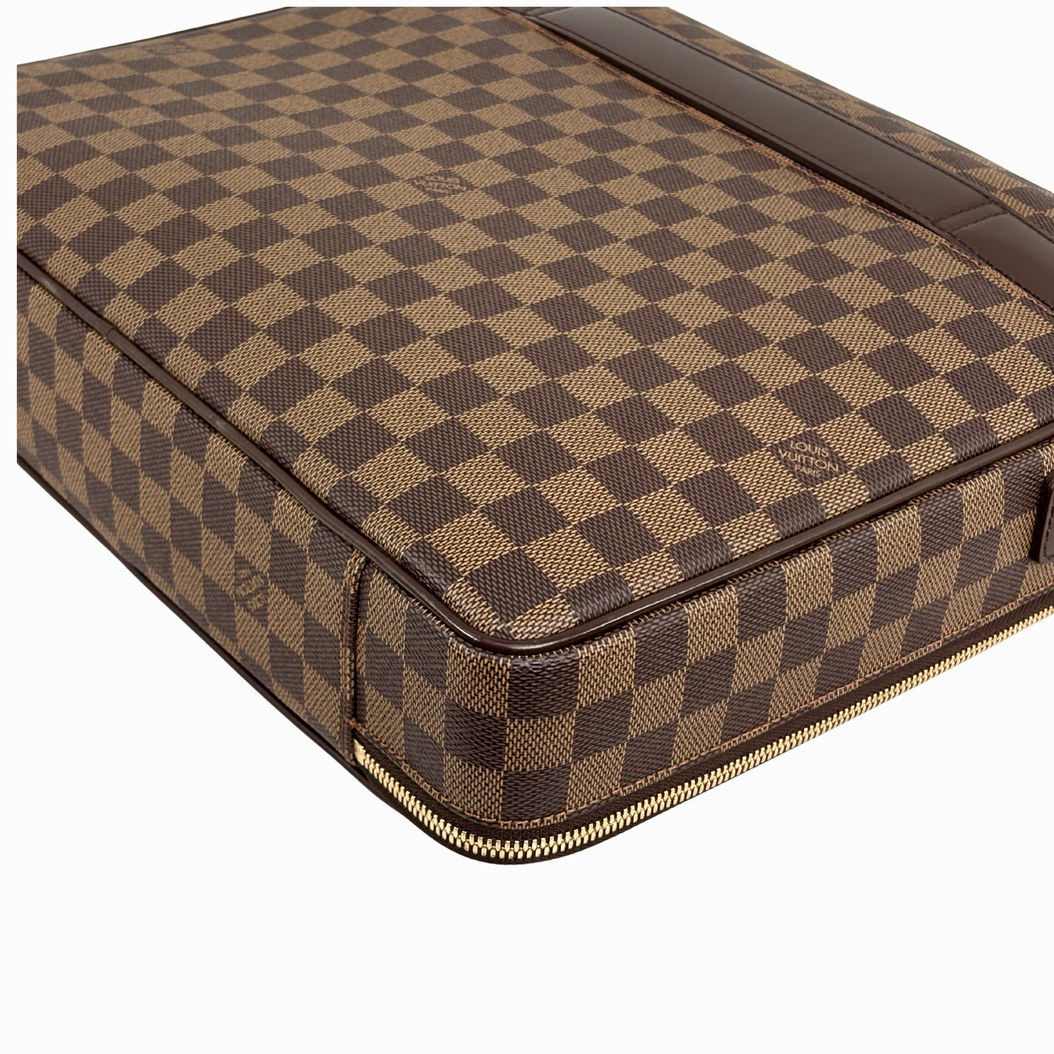 Sabana Case Bag Damier Ebene Leather Gold Hardware