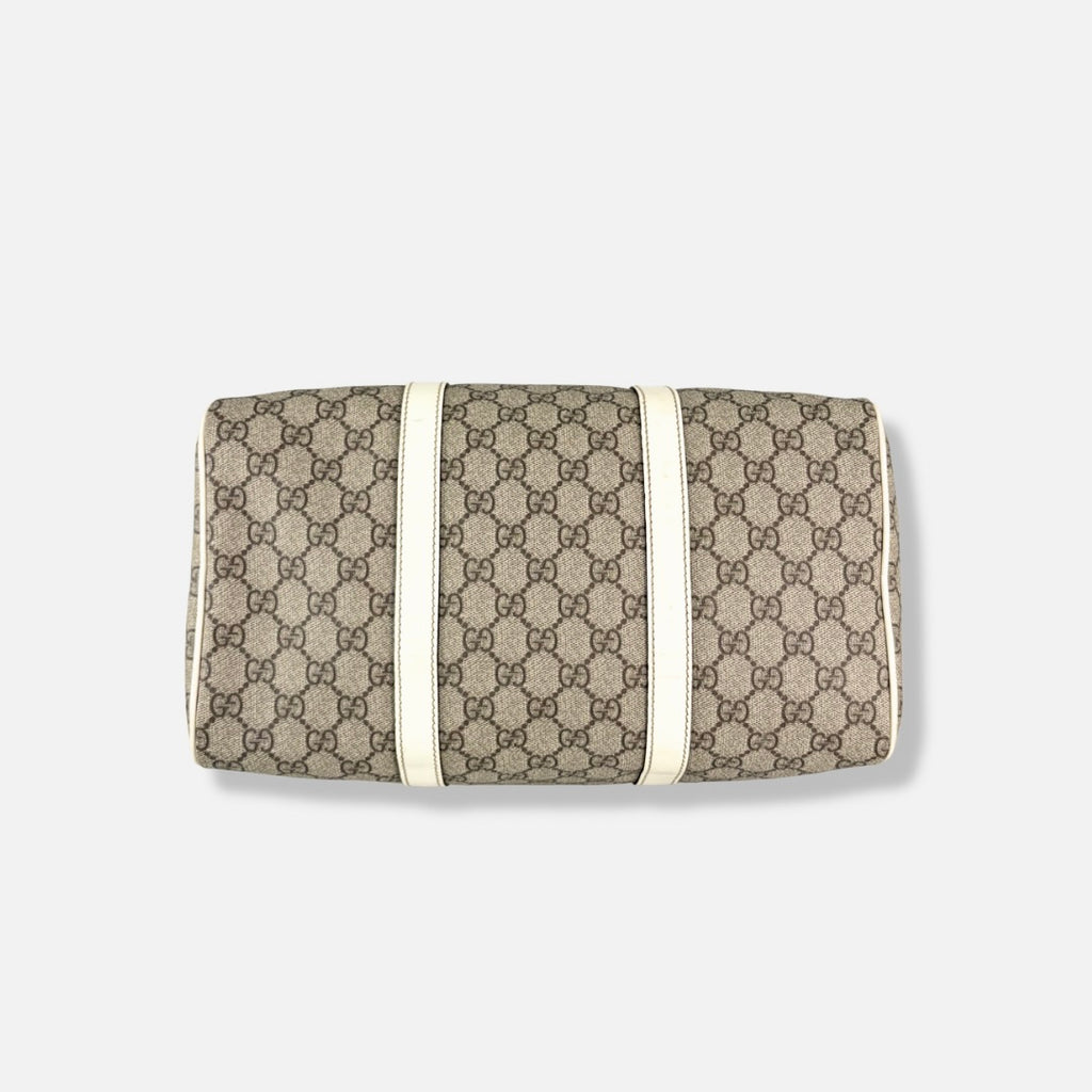 Boston GG Supreme Canvas  Beige & White Silver Hardware 30cm