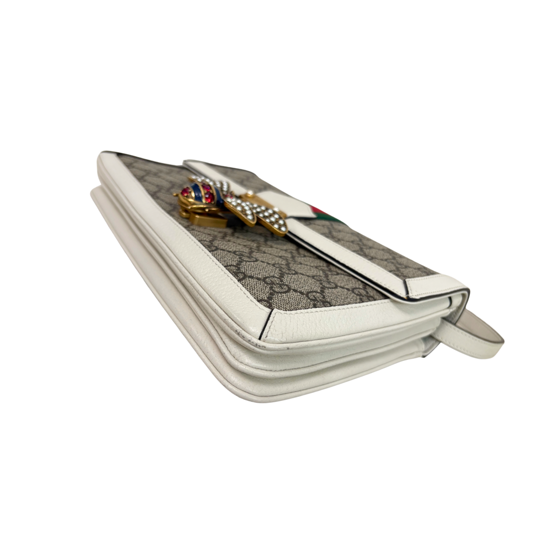 Queen Margaret GG Supreme Canvas White/Beige Gold Hardware