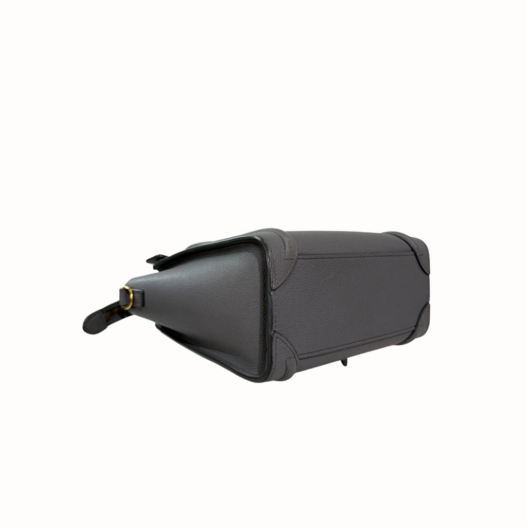 Nano Luggage Grey Kohl Drummed Calfskin Leather