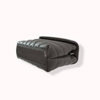 Grey Chevron Quilted Leather Toy LouLou Silver Hardware