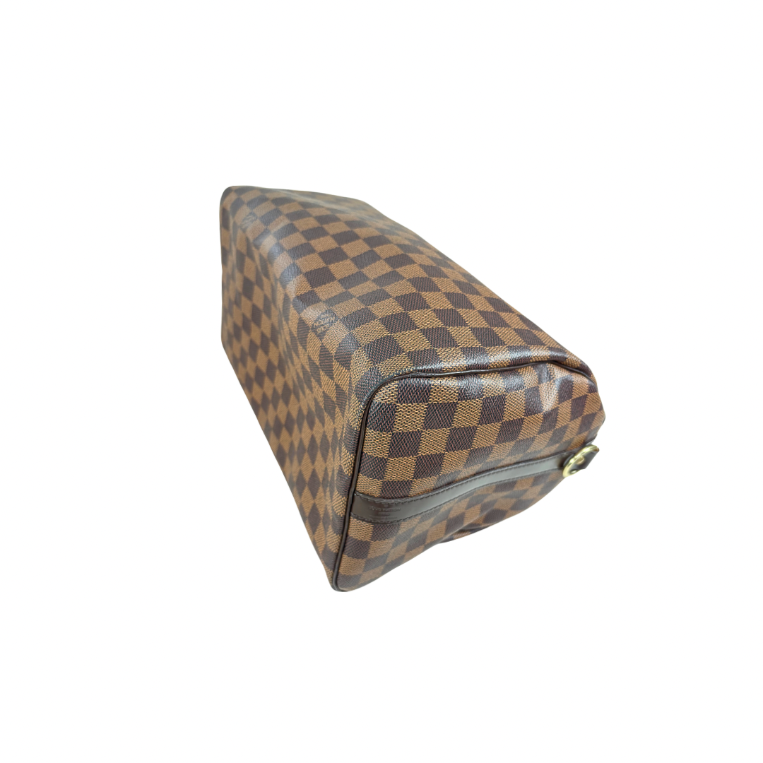 Speedy Bandoulière 30 Damier Ebene Canvas Gold Hardware