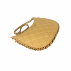 Hobo Bag Yellow Lambskin Leather Gold-Tone Hardware