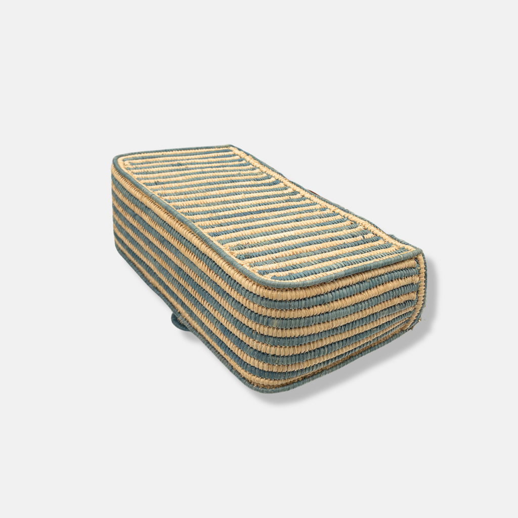 Raffia Woven Blue GG Marmont Shoulder Bag Gold Hardware