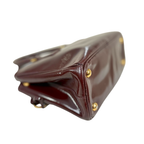 Spazzolato Burgundy Patent Leather Gold Hardware