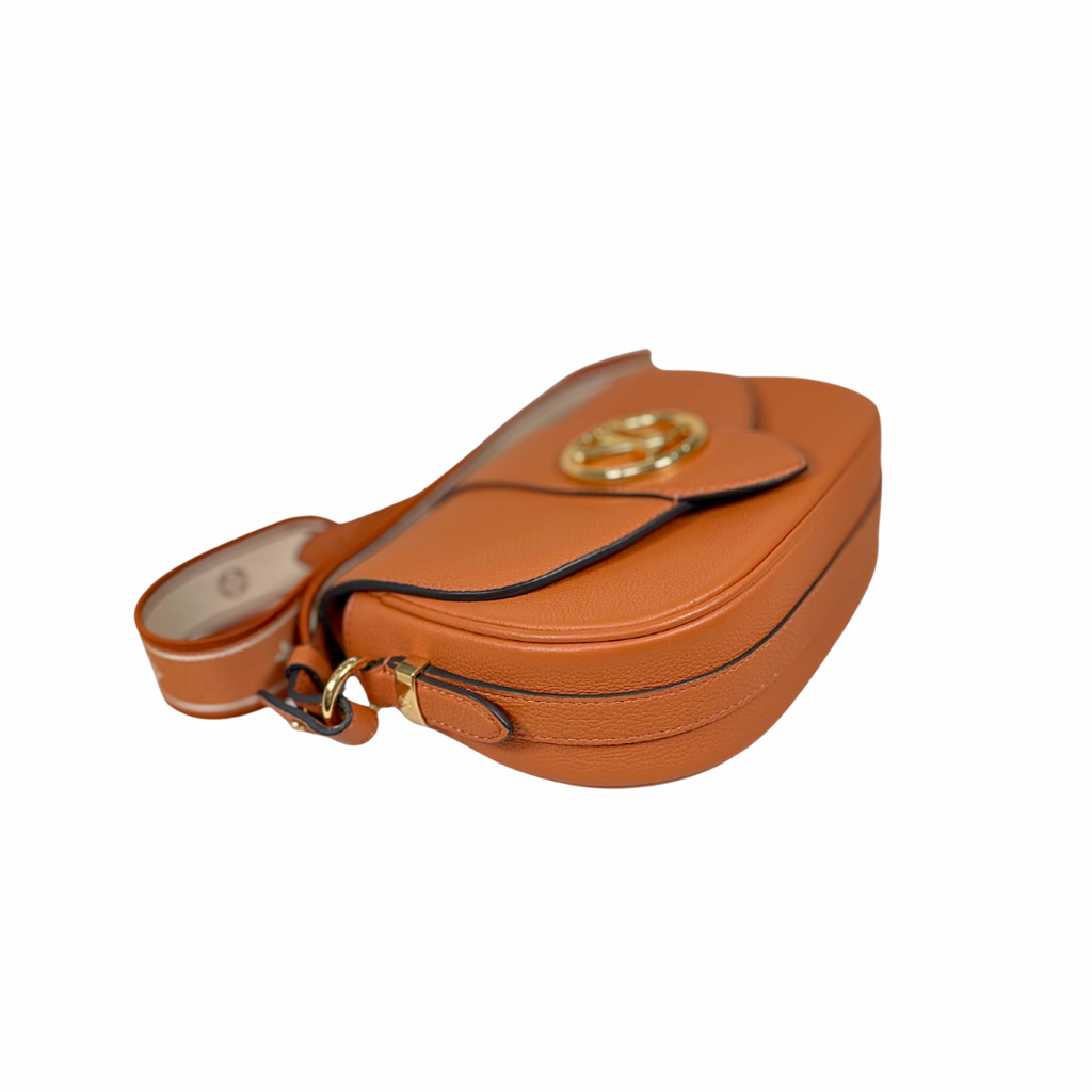 Pont 9 PM Caramel Brown Grained Leather Gold Hardware