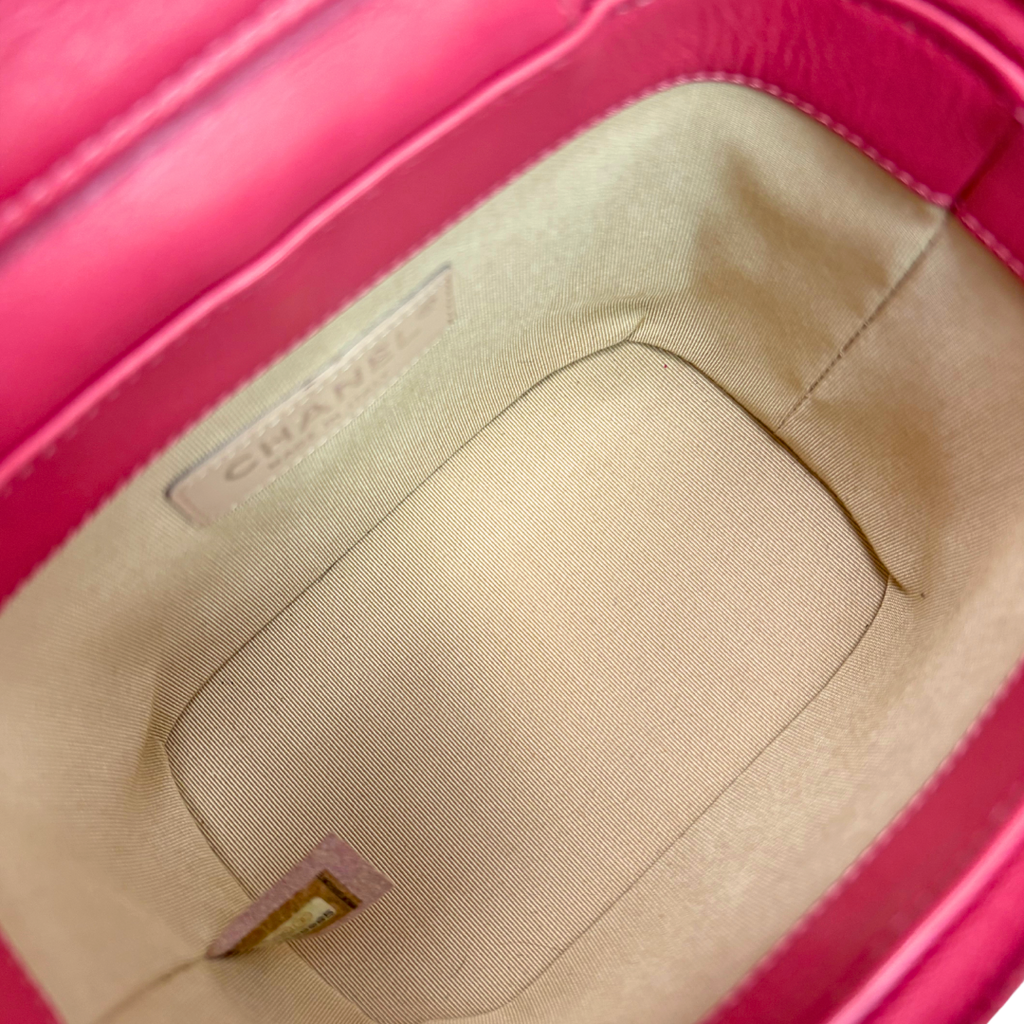 Take Away Vanity Case Top Handle Bag Salmon Pink Rattan Silver Hardware