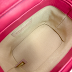Take Away Vanity Case Top Handle Bag Salmon Pink Rattan Silver Hardware