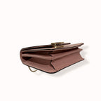 Pebbled Leather Interlocking G Small Light Pink Gold-Tone Hardware