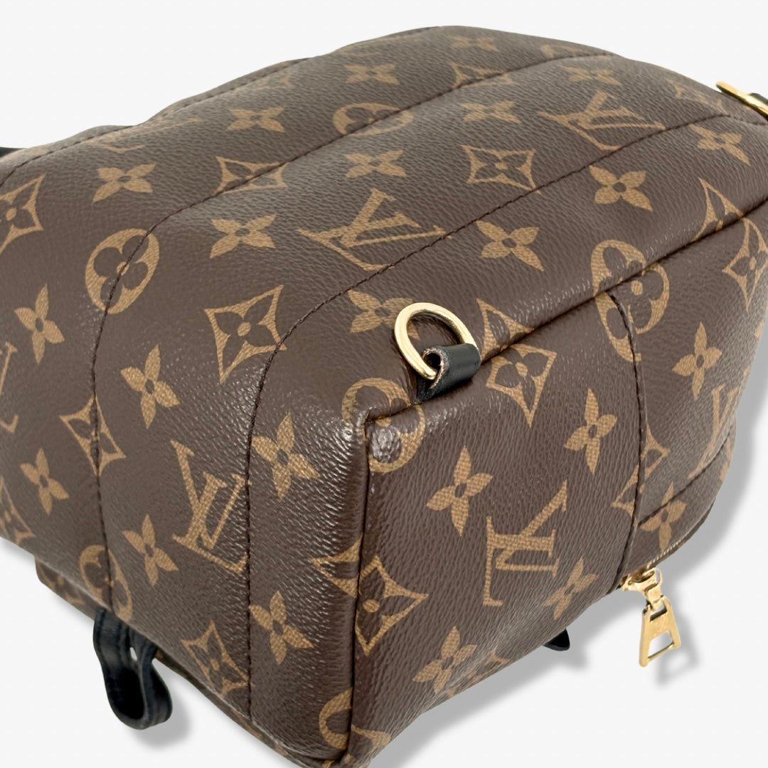 Palm Springs Monogram Canvas Mini Backpack Gold Hardware