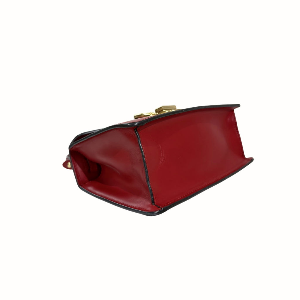 Sylvie Mini Red Cherry Line Gold Hardware