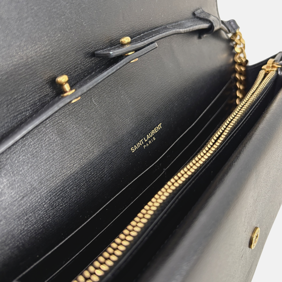 Sulpice Chain Shoulder Bag Black Gold Hardware