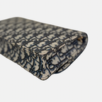 Saddle Pouch Wallet On Chain Medium Blue Oblique Jacquard Gold-Finish Hardware